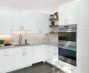 Kitchen with White Cabinets